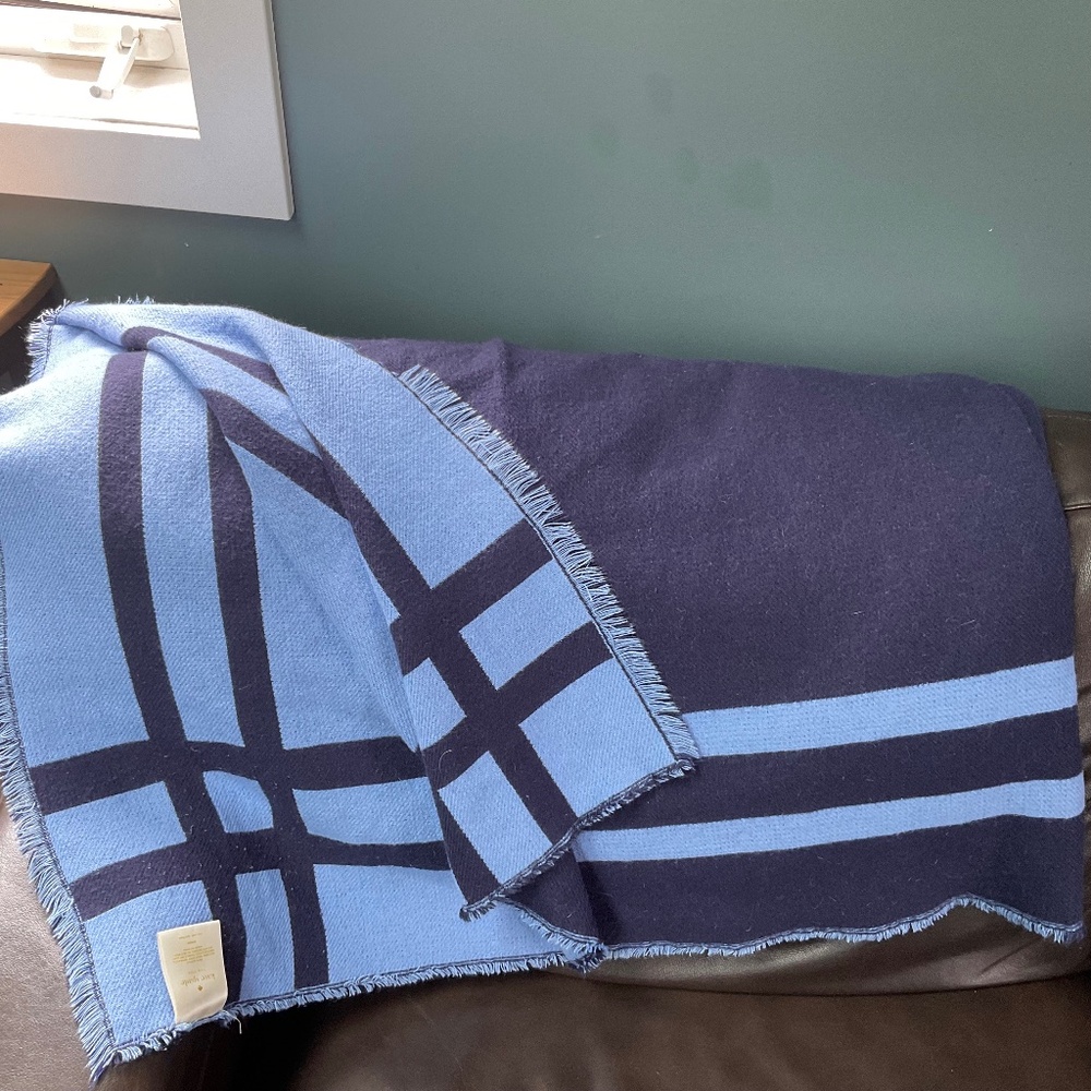 Reversible Kate Spade Throw 64” (66 with fringe) X 59”